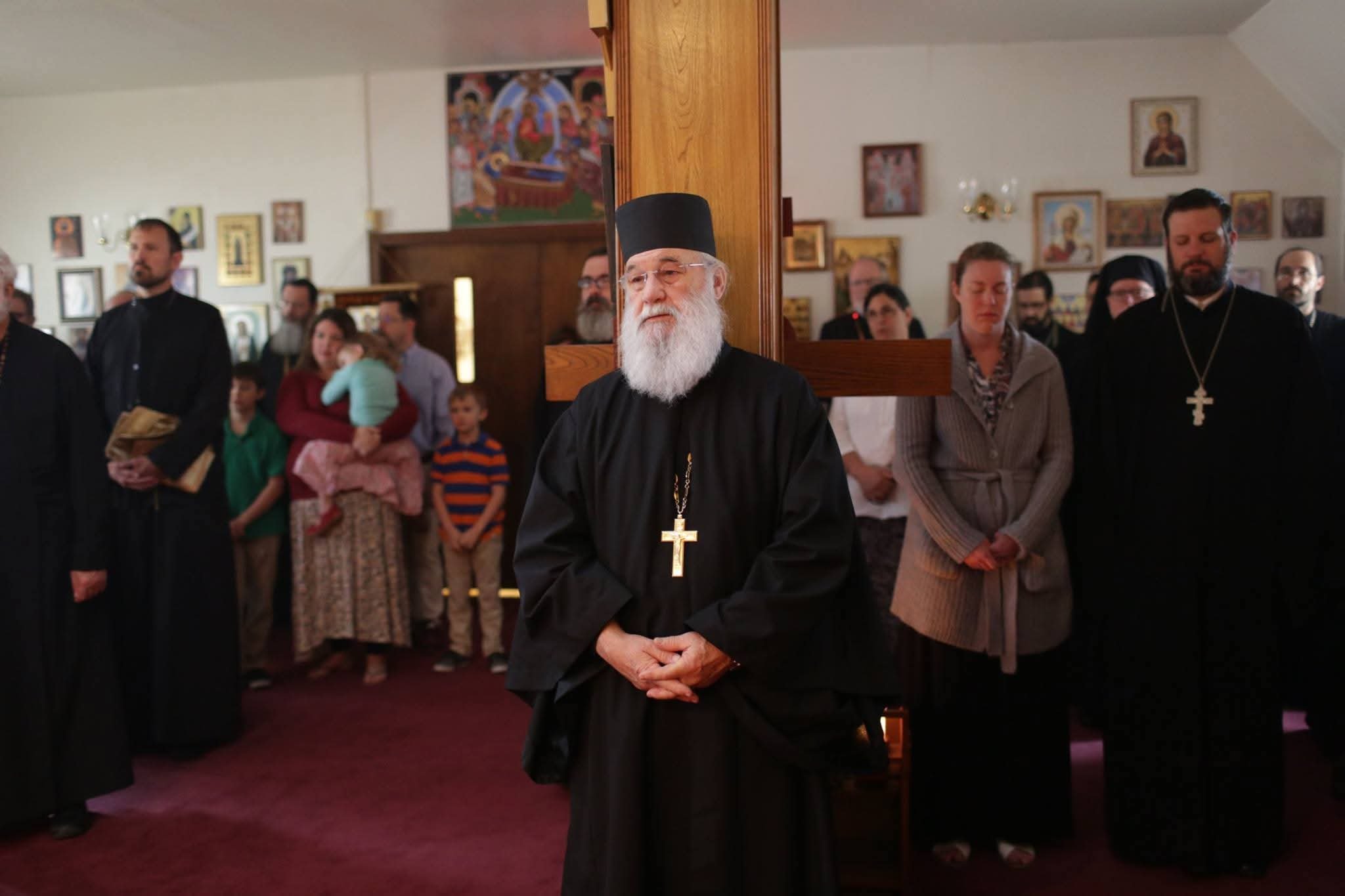 Clergy and parish community at St. George Orthodox Church in the Rio Grande Valley